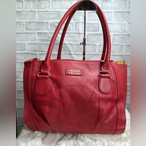 Burberry Red Leather Shoulder Bag